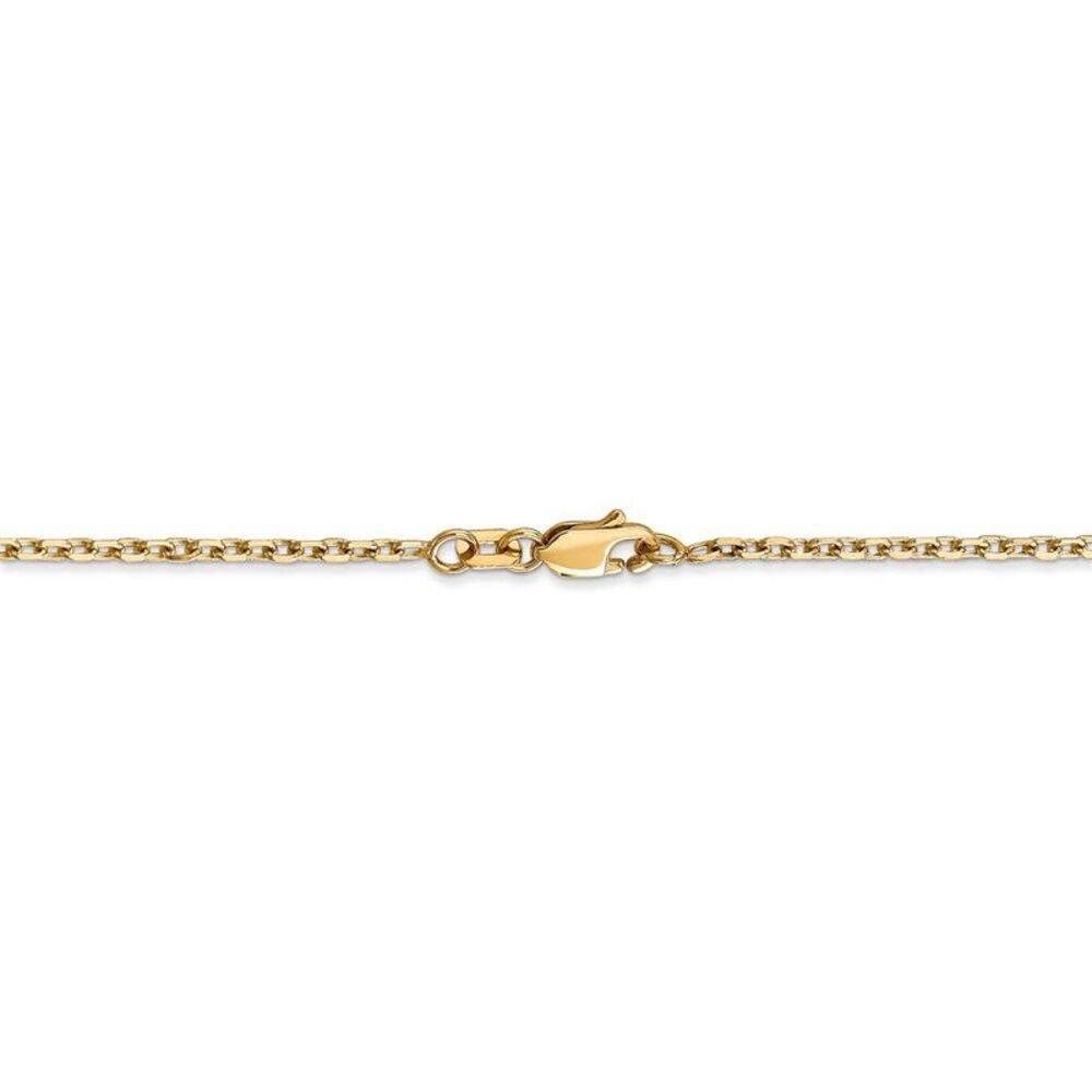 1.8mm, 14k Yellow Gold Diamond Cut Solid Cable Chain Necklace, 26 Inch - Picture 3 of 7